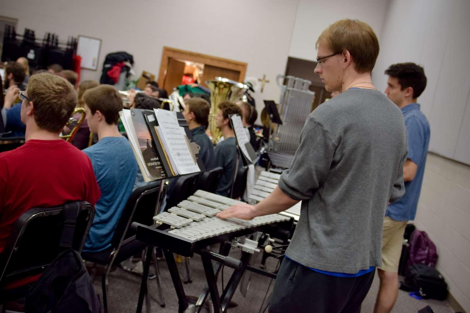 Band students in practice